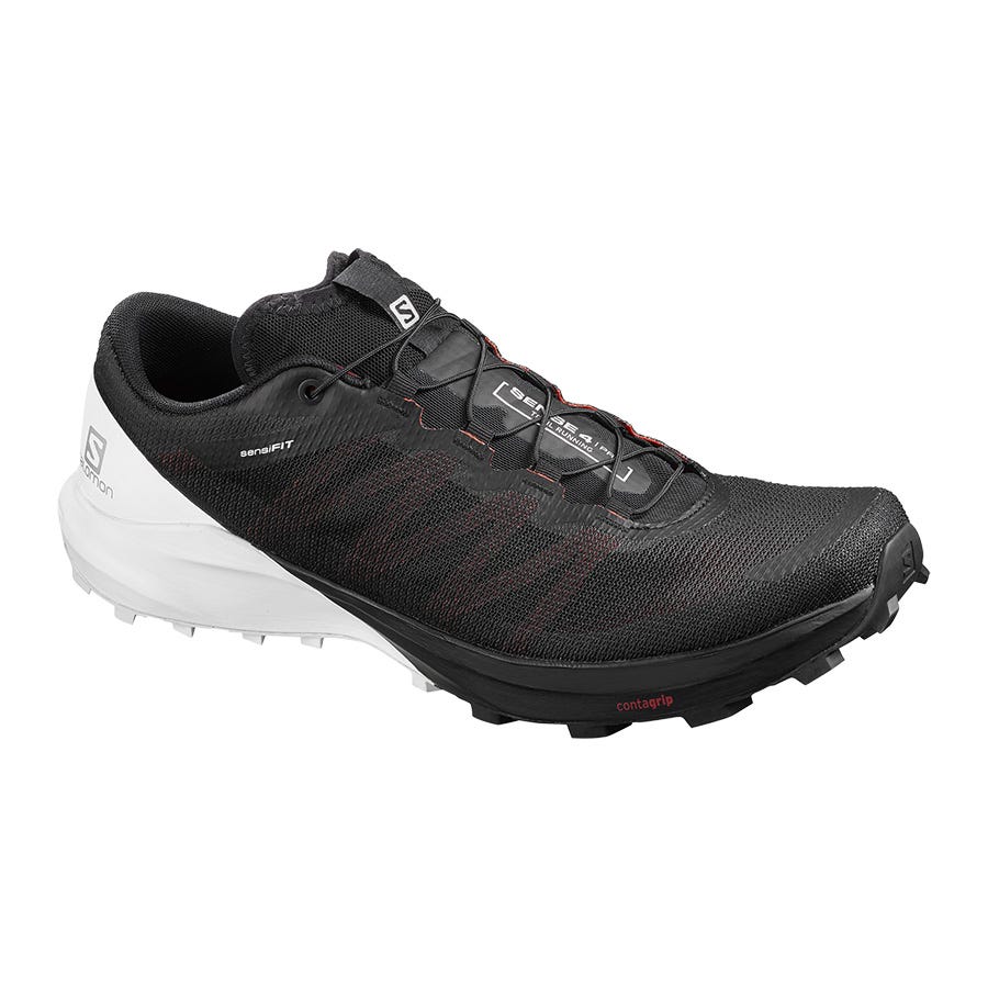 Men\'s Salomon SENSE PRO 4 Trail Running Shoes Black/White/Pink | KFDY-01475