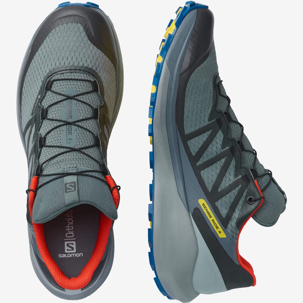 Men's Salomon SENSE RIDE 4 GORE-TEX INVISIBLE FIT Trail Running Shoes Grey | IJHZ-35410