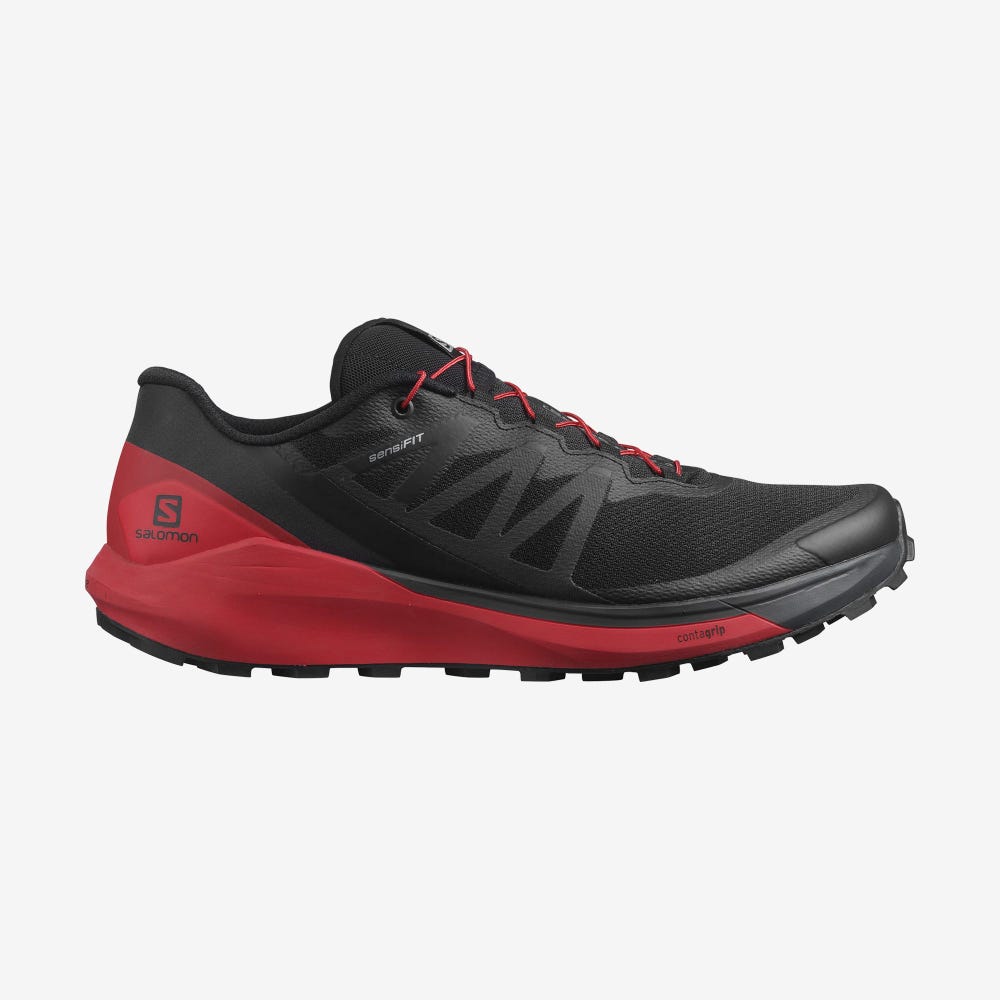 Men\'s Salomon SENSE RIDE 4 Trail Running Shoes Black | NLSK-85674
