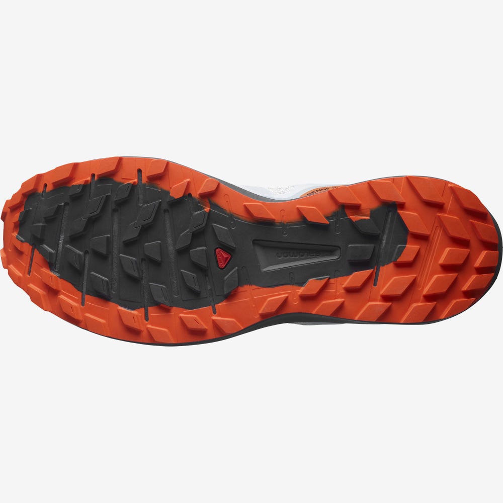 Men's Salomon SENSE RIDE 4 Trail Running Shoes Blue/Red Orange | NXQZ-79628