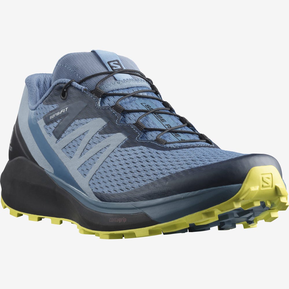 Men's Salomon SENSE RIDE 4 Trail Running Shoes Blue/Black | NZEY-96173