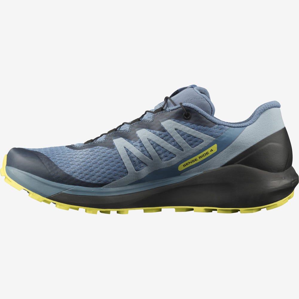 Men's Salomon SENSE RIDE 4 Trail Running Shoes Blue/Black | NZEY-96173