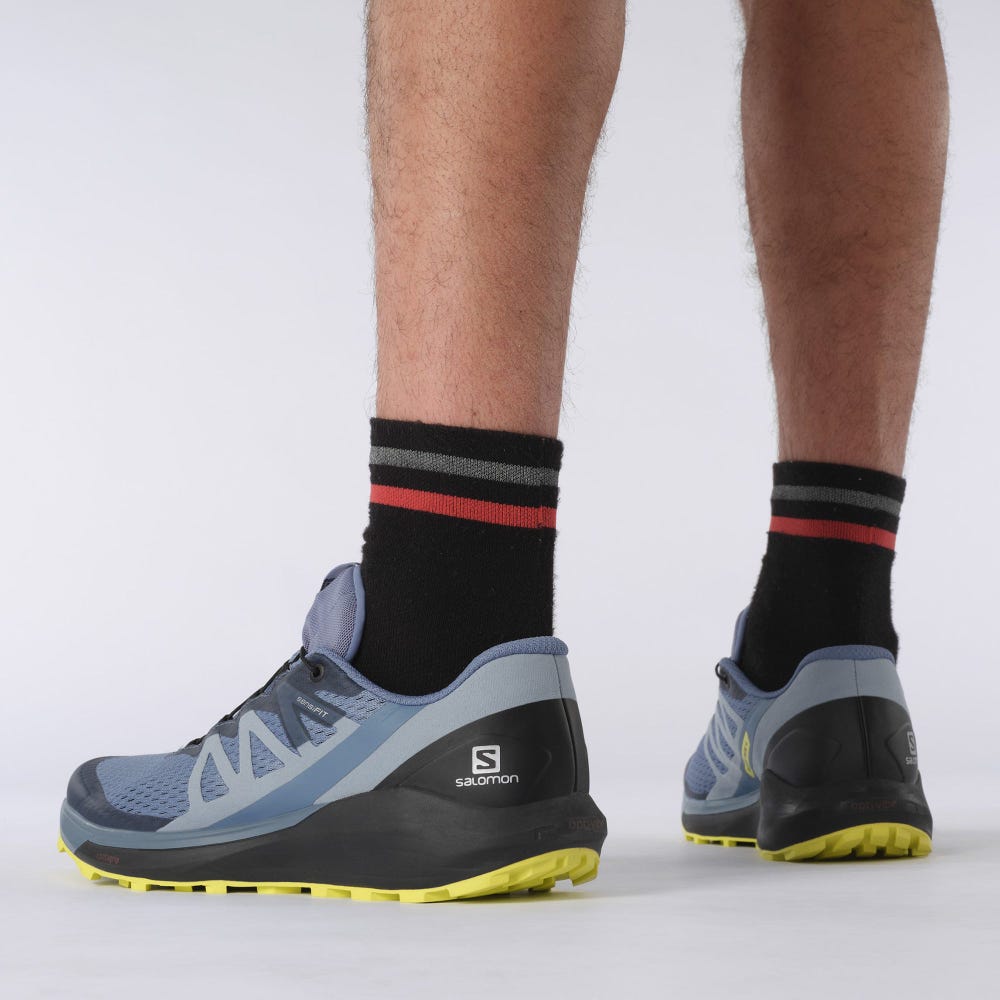 Men's Salomon SENSE RIDE 4 Trail Running Shoes Blue/Black | NZEY-96173