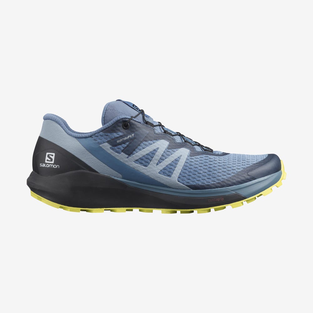 Men\'s Salomon SENSE RIDE 4 Trail Running Shoes Blue/Black | NZEY-96173