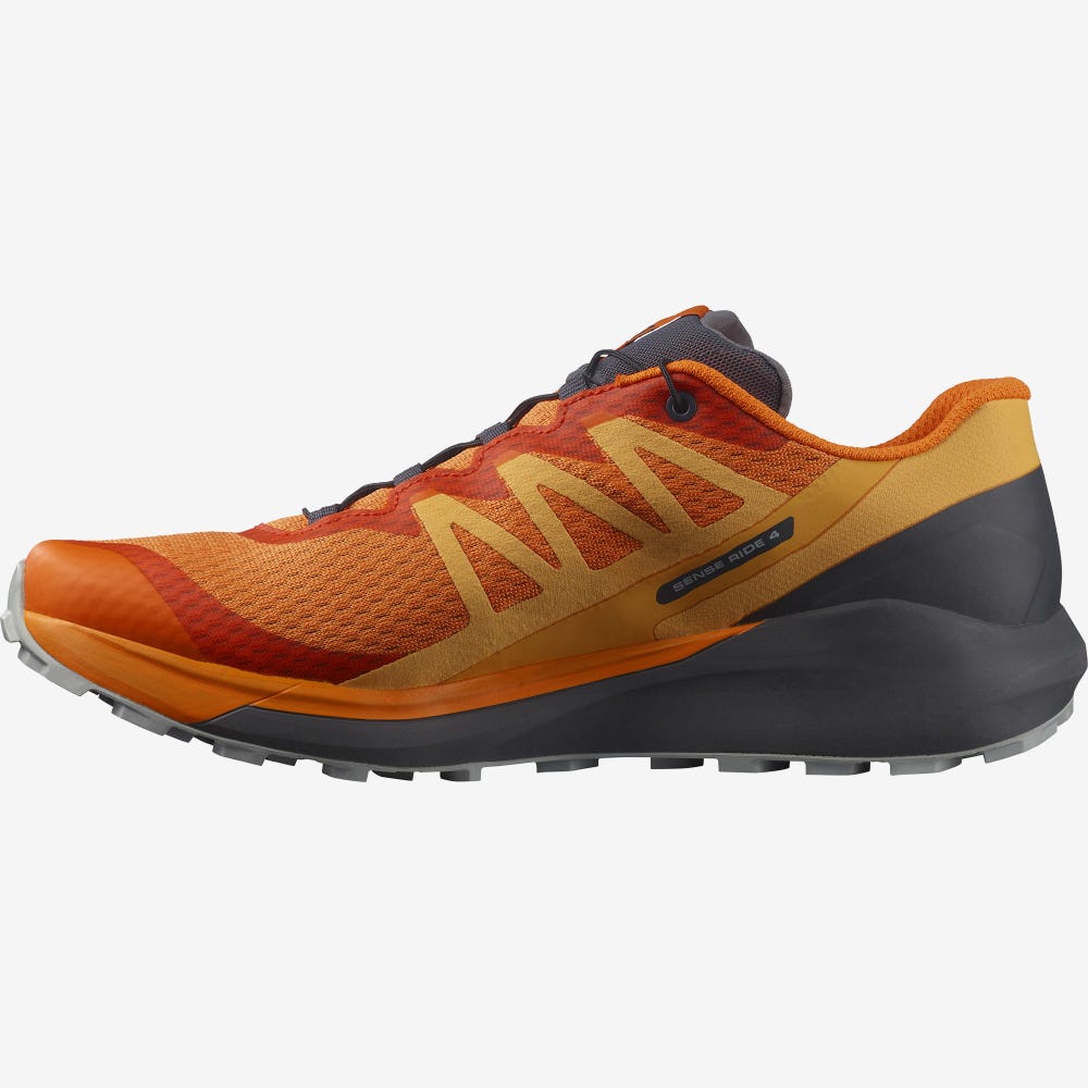 Men's Salomon SENSE RIDE 4 Trail Running Shoes Orange | RJXK-89054