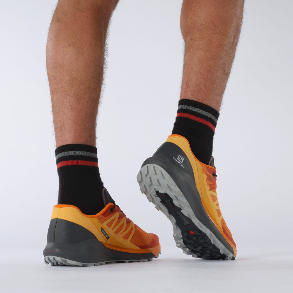 Men's Salomon SENSE RIDE 4 Trail Running Shoes Orange | RJXK-89054