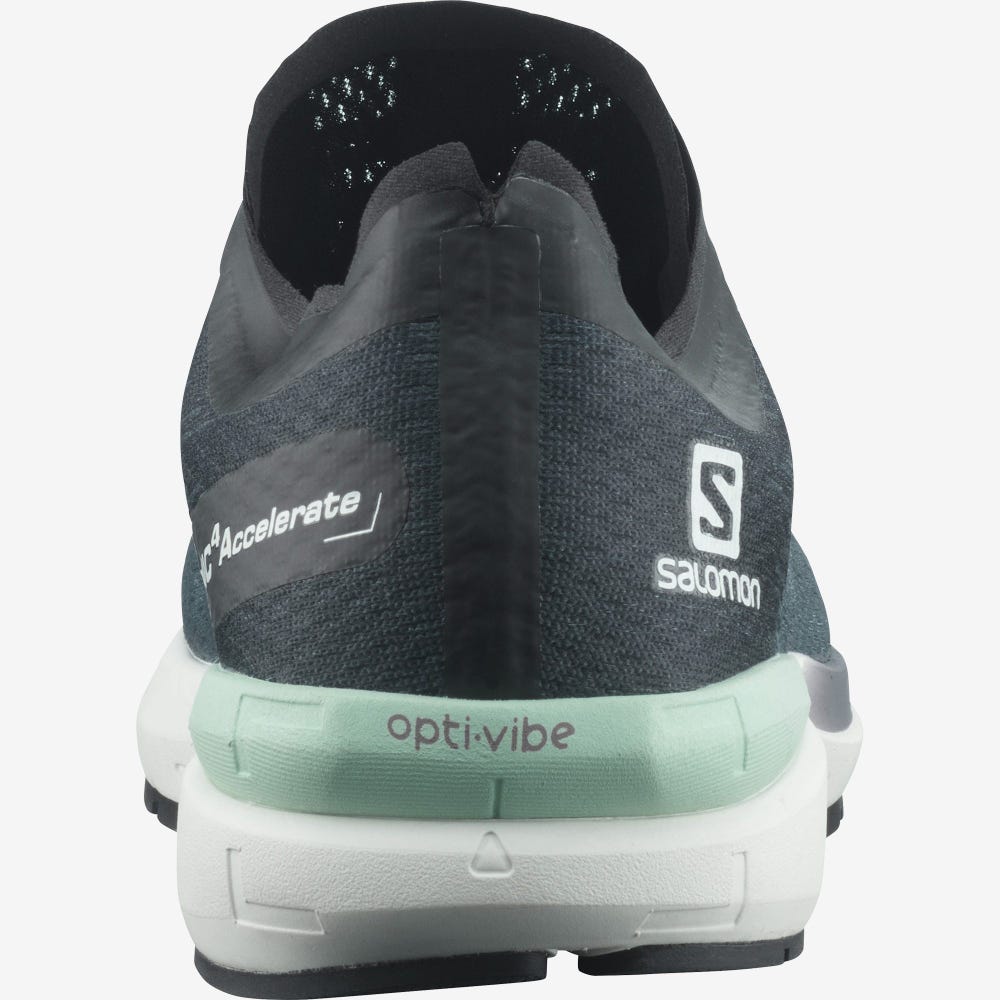 Men's Salomon SONIC 4 Accelerate Running Shoes Grey/White/Black | PYOF-73184