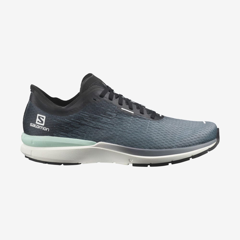 Men\'s Salomon SONIC 4 Accelerate Running Shoes Grey/White/Black | PYOF-73184
