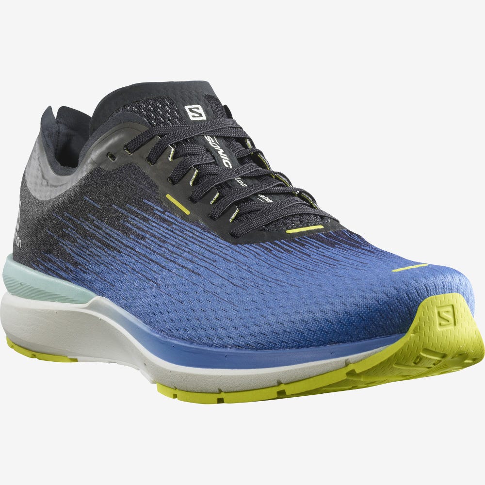 Men's Salomon SONIC 4 Accelerate Running Shoes Blue/White | YBWK-23689