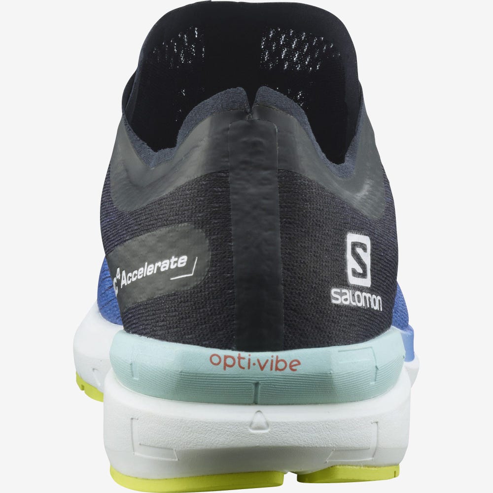 Men's Salomon SONIC 4 Accelerate Running Shoes Blue/White | YBWK-23689