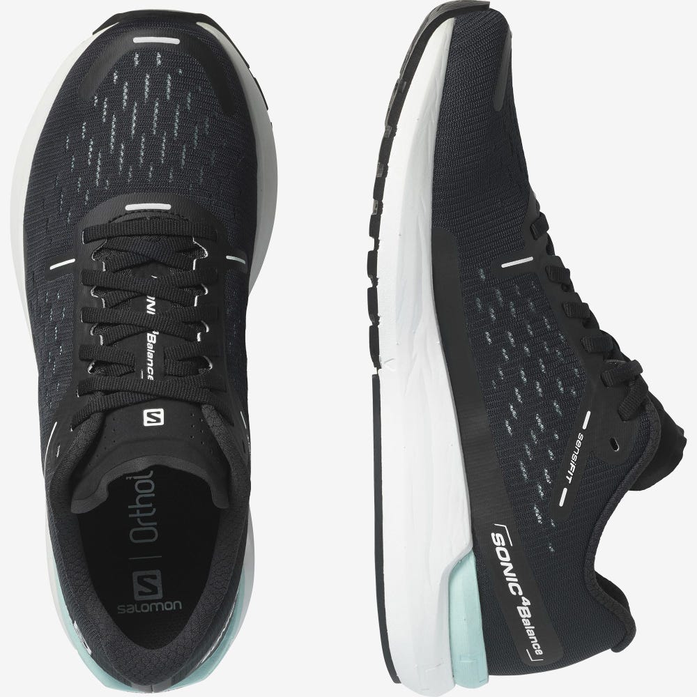 Men's Salomon SONIC 4 Balance Running Shoes Black/White/Black | DQKE-36549