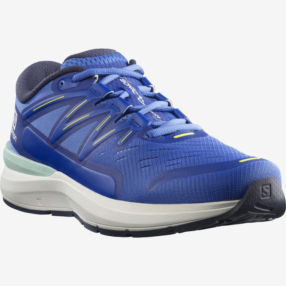 Men's Salomon SONIC 4 Confidence Running Shoes Blue/White | AHCF-57289