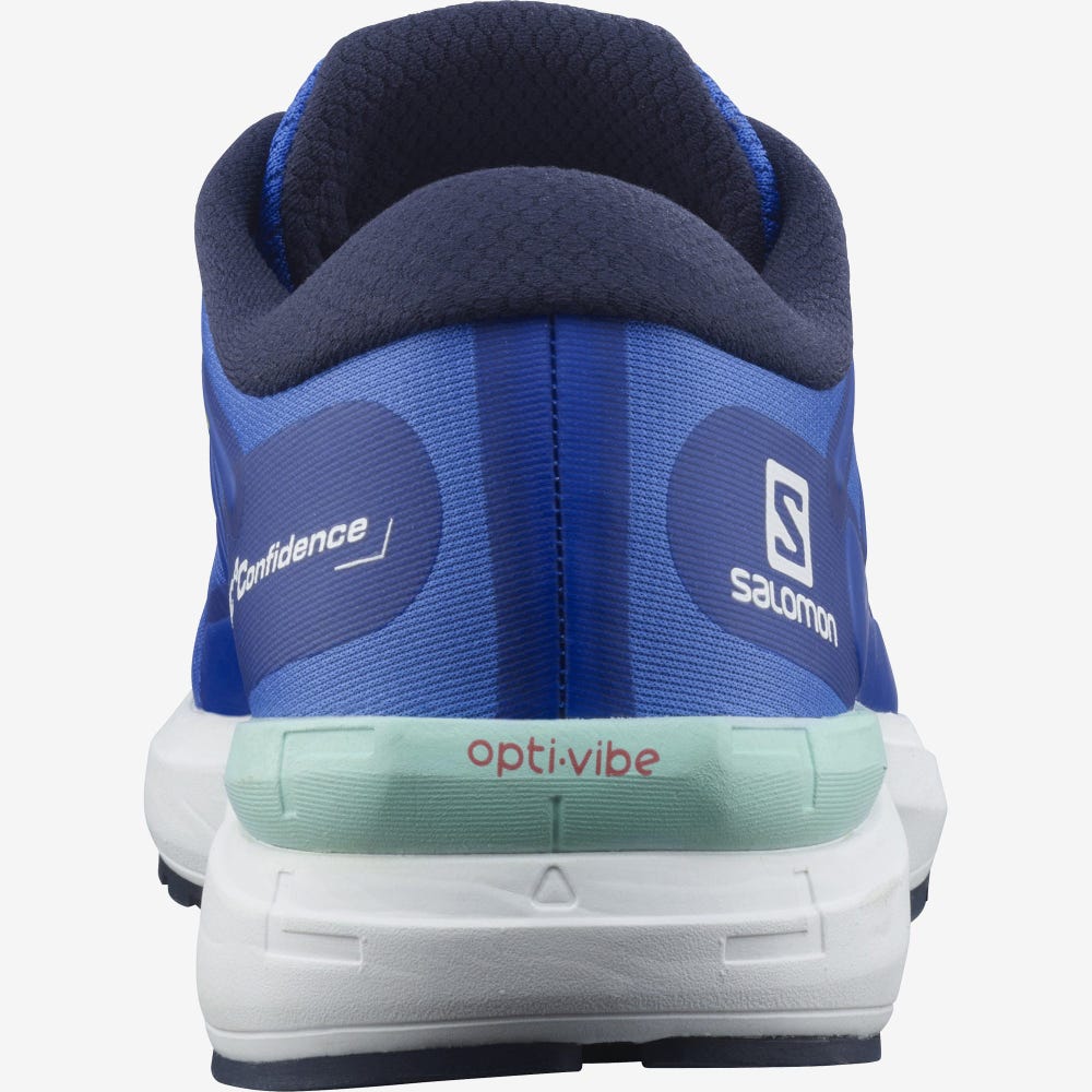 Men's Salomon SONIC 4 Confidence Running Shoes Blue/White | AHCF-57289