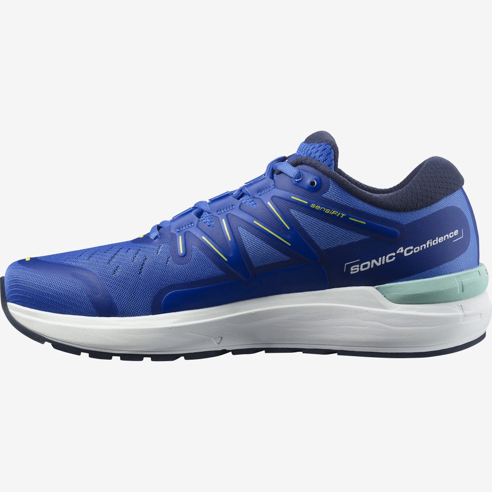 Men's Salomon SONIC 4 Confidence Running Shoes Blue/White | AHCF-57289