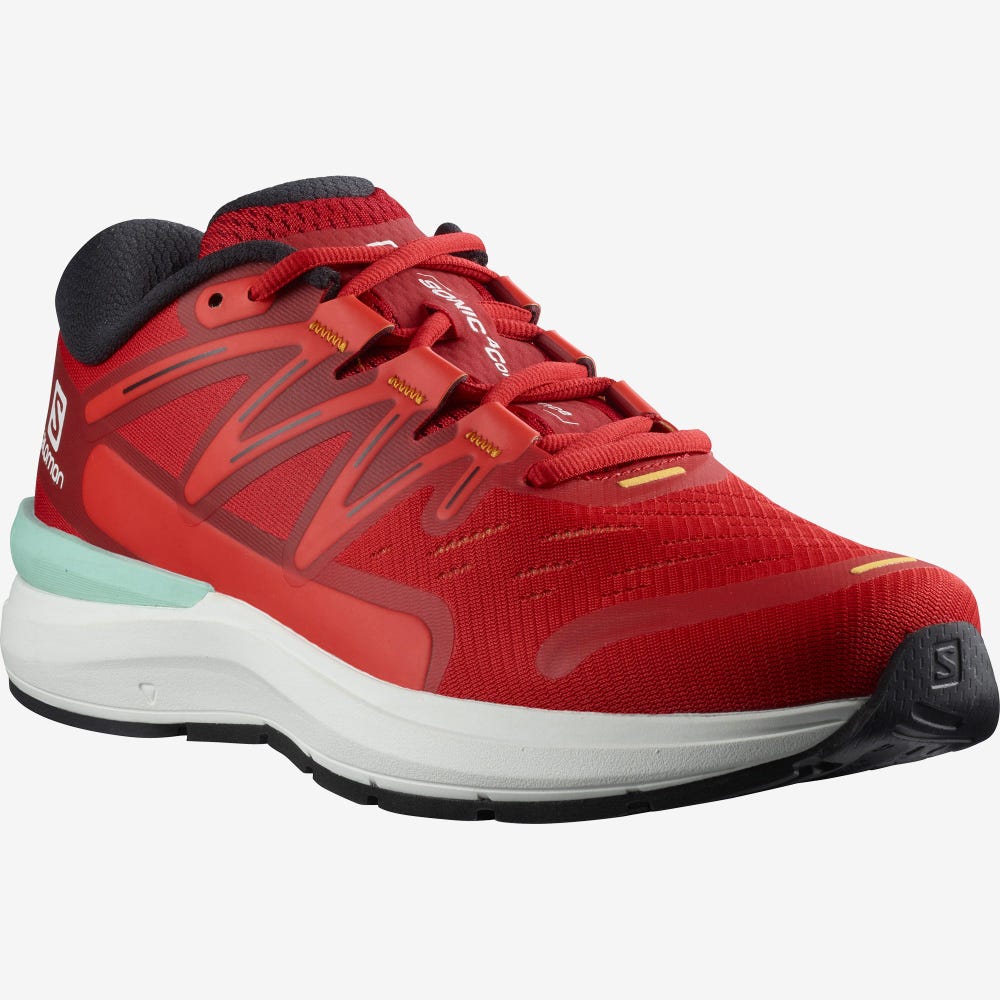 Men's Salomon SONIC 4 Confidence Running Shoes Ren/White/Black | QTJU-69138