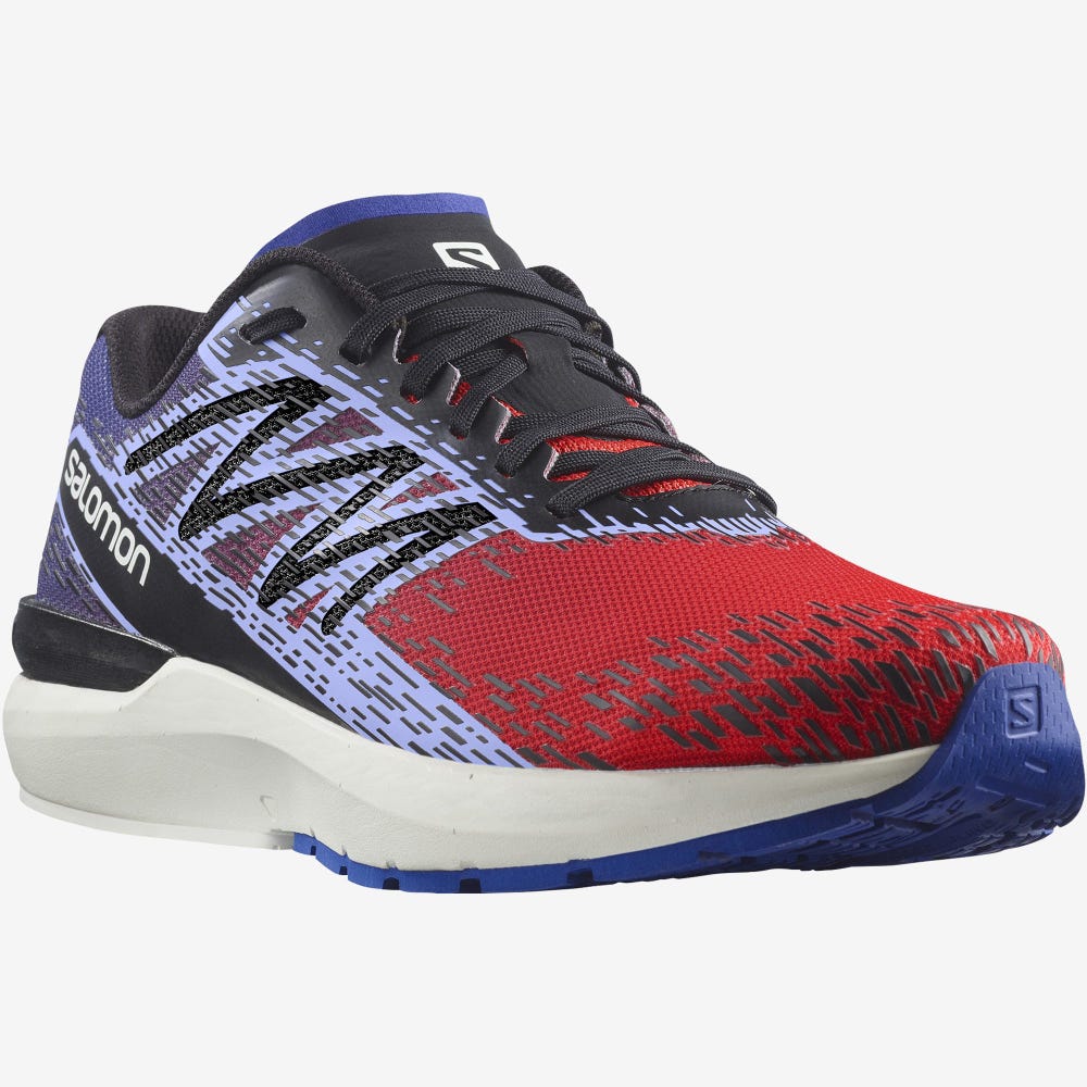 Men's Salomon SONIC 5 BALANCE Running Shoes Red/Blue/Black | FSCZ-92104