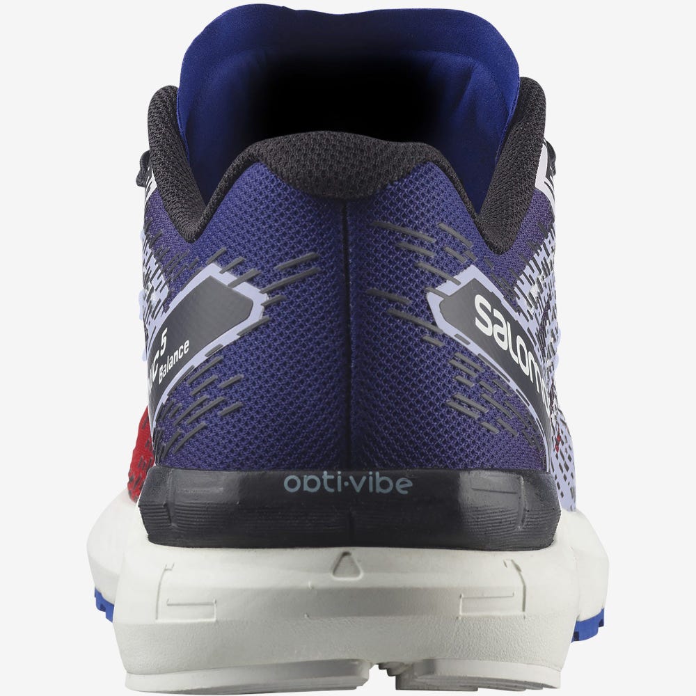 Men's Salomon SONIC 5 BALANCE Running Shoes Red/Blue/Black | FSCZ-92104