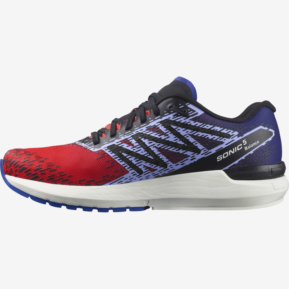 Men's Salomon SONIC 5 BALANCE Running Shoes Red/Blue/Black | FSCZ-92104