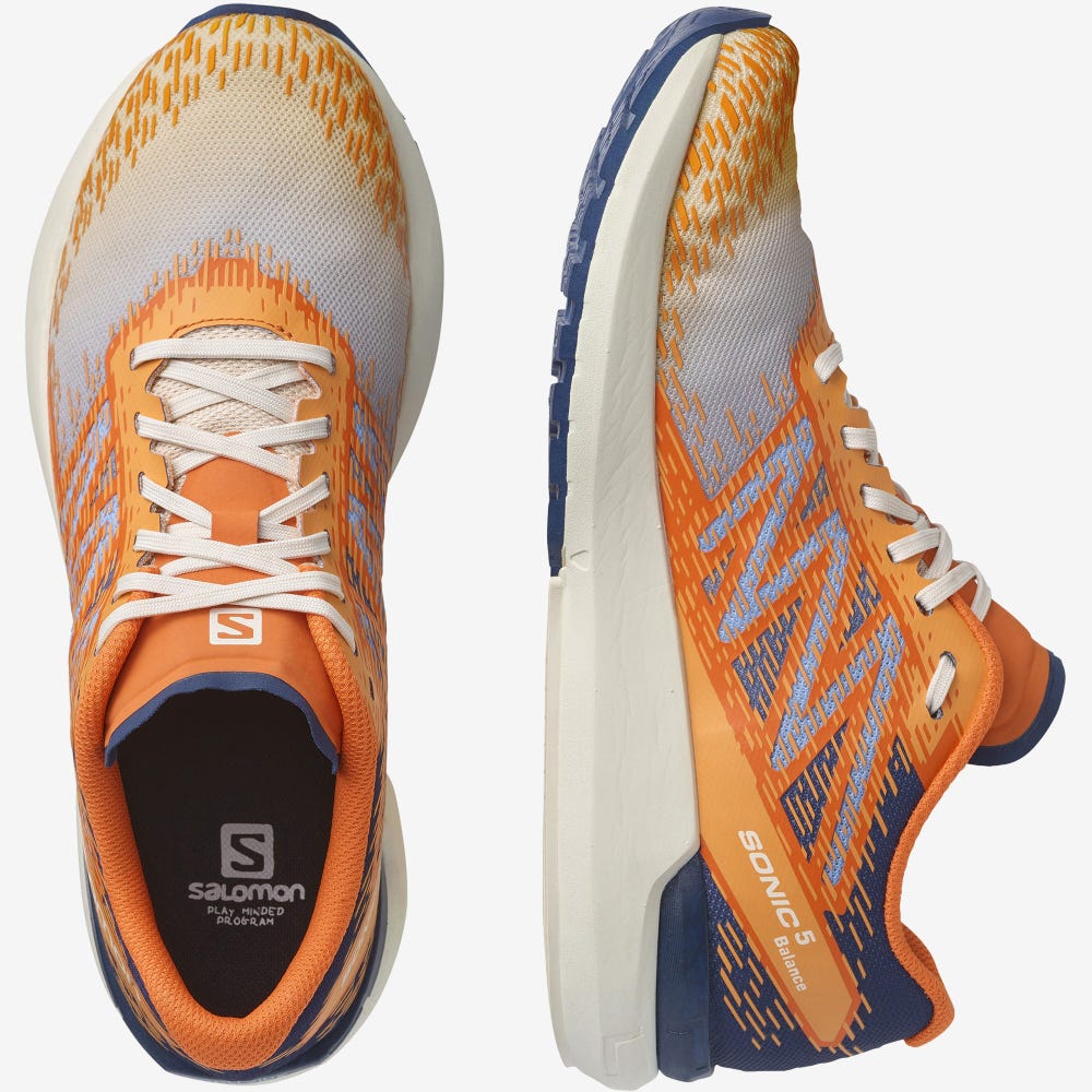 Men's Salomon SONIC 5 BALANCE Running Shoes Brown/Orange | KHEC-36709