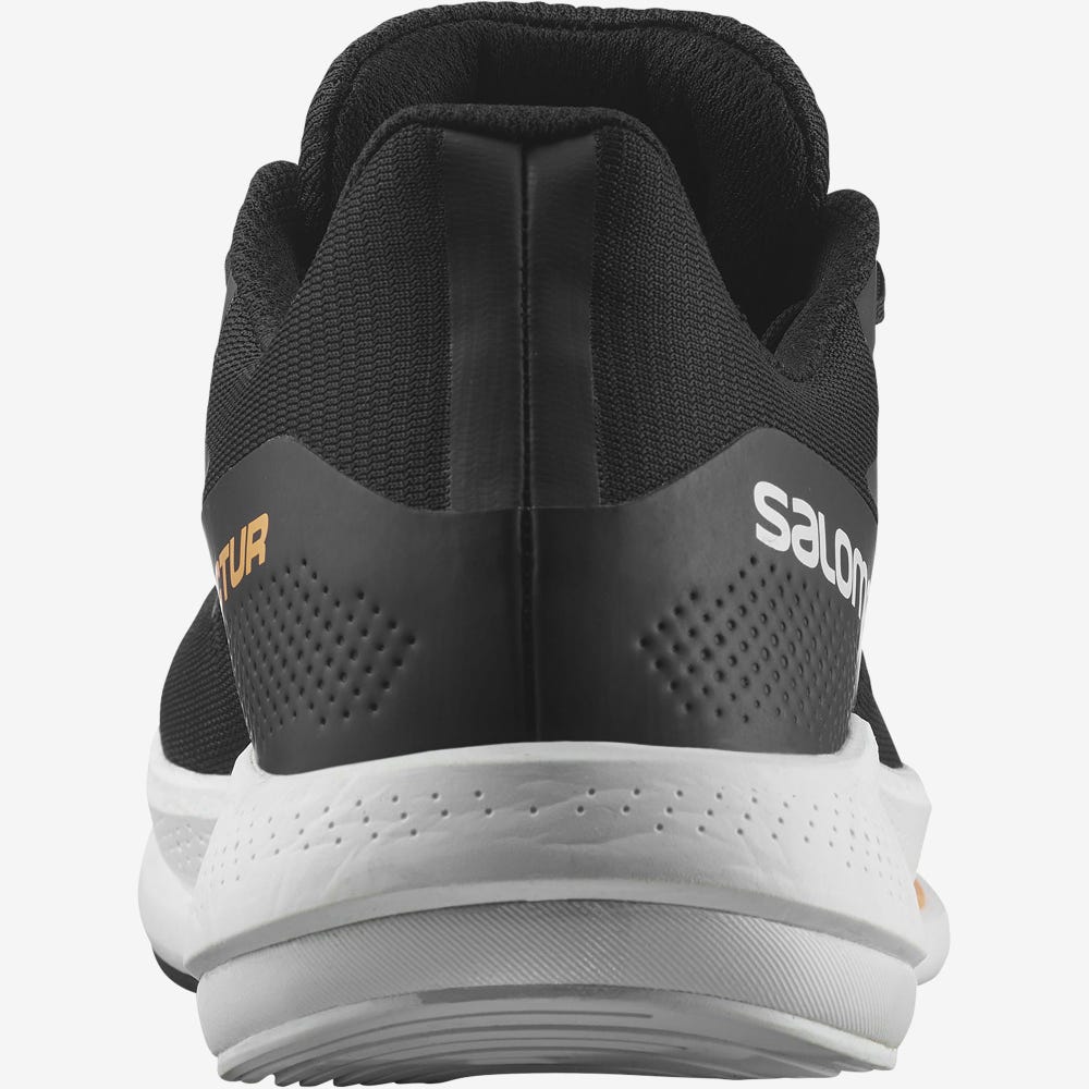 Men's Salomon SPECTUR Running Shoes Black/White/Orange | EPNY-16485