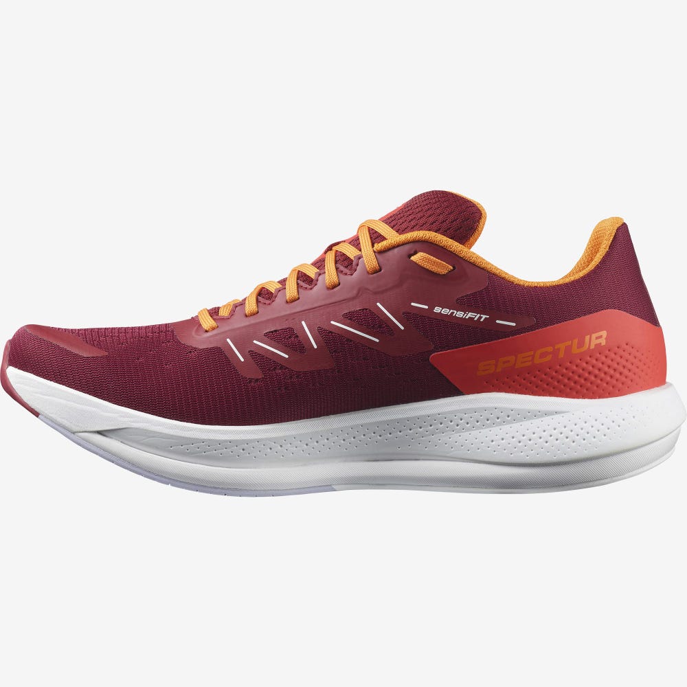 Men's Salomon SPECTUR Running Shoes Red/Orange/Purple | QKVR-48920