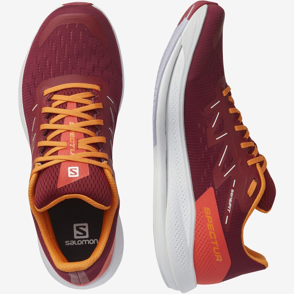 Men's Salomon SPECTUR Running Shoes Red/Orange/Purple | QKVR-48920