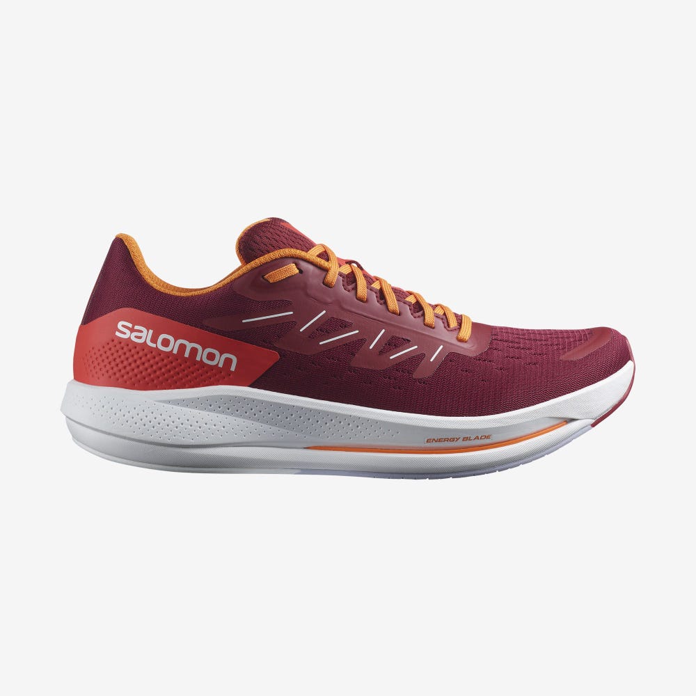 Men\'s Salomon SPECTUR Running Shoes Red/Orange/Purple | QKVR-48920