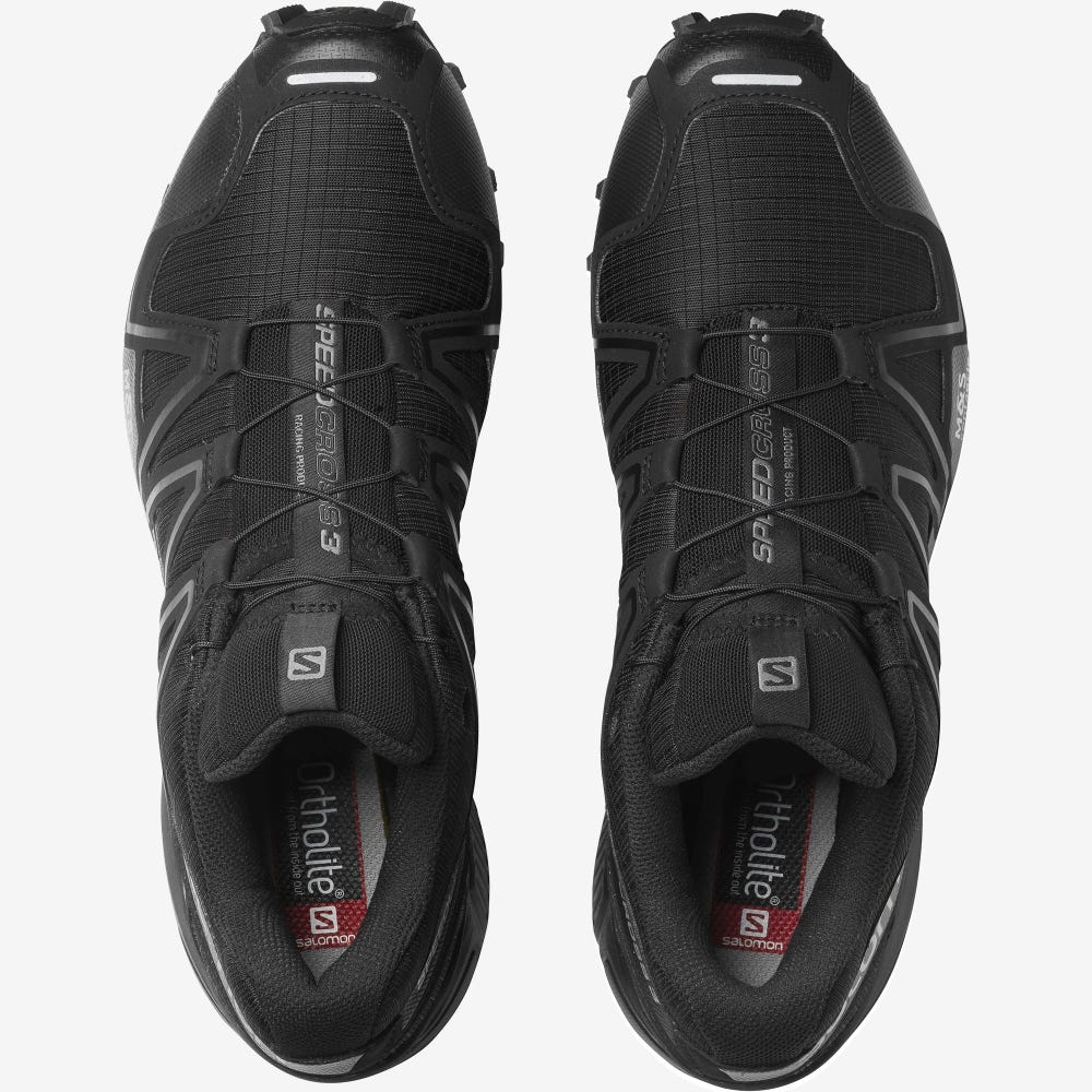 Men's Salomon SPEEDCROSS 3 Sneakers Black | MHFP-19708
