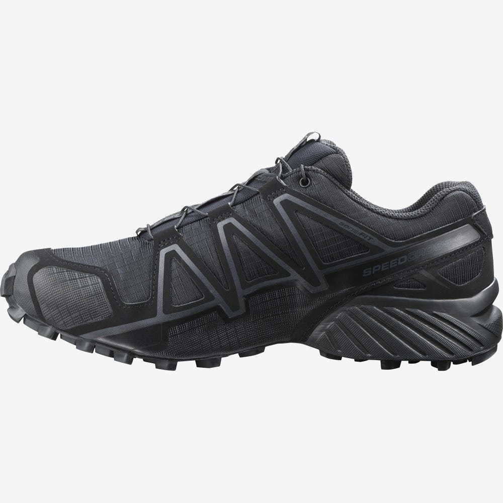 Men's Salomon SPEEDCROSS 4 WIDE FORCES Tactical Boots Black | IWDT-67943