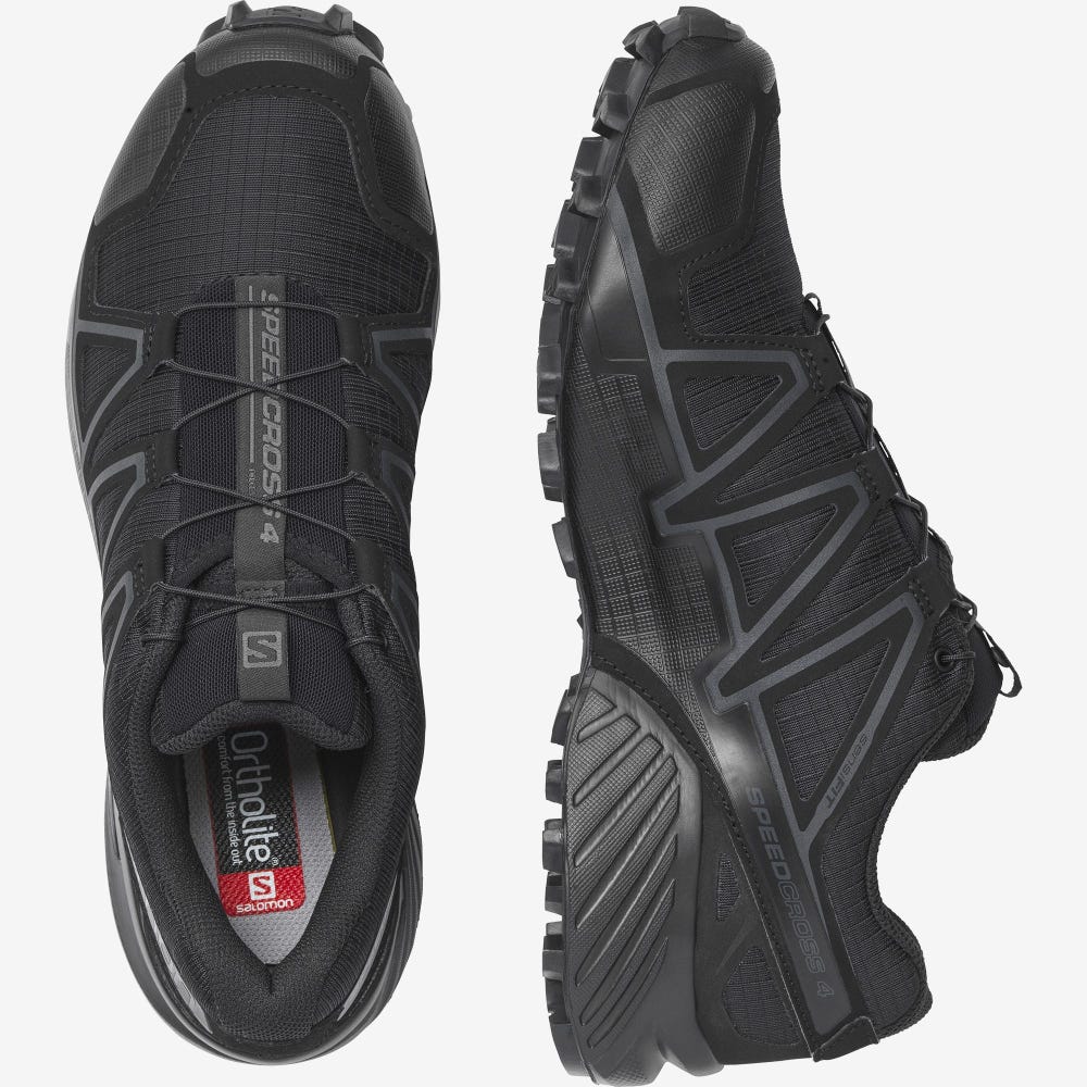 Men's Salomon SPEEDCROSS 4 WIDE FORCES Tactical Boots Black | IWDT-67943
