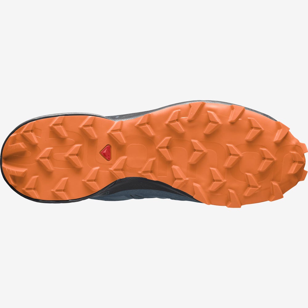 Men's Salomon SPEEDCROSS 5 GORE-TEX Trail Running Shoes Blue/Orange | ILZC-01837
