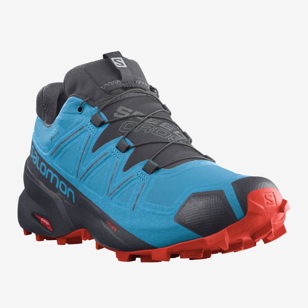 Men's Salomon SPEEDCROSS 5 GORE-TEX Trail Running Shoes Blue/Black | JAOH-64512