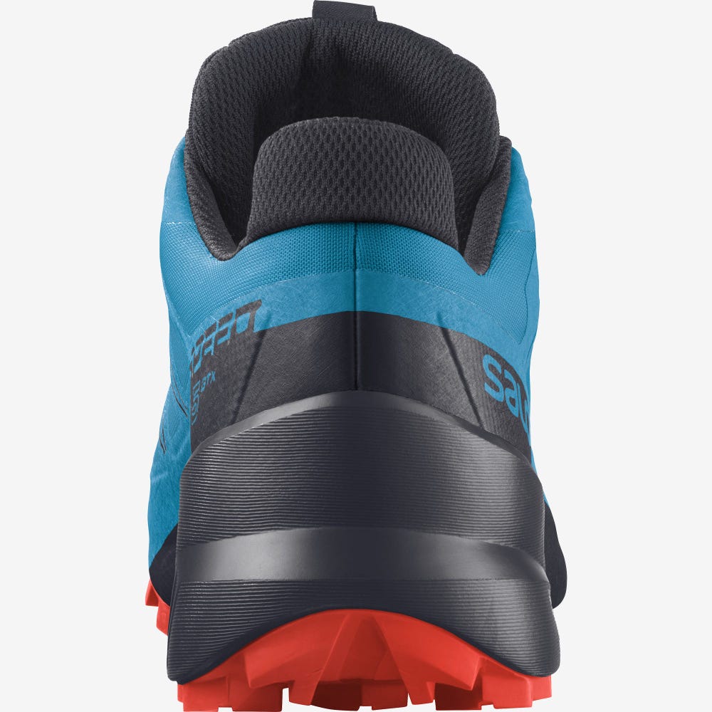 Men's Salomon SPEEDCROSS 5 GORE-TEX Trail Running Shoes Blue/Black | JAOH-64512