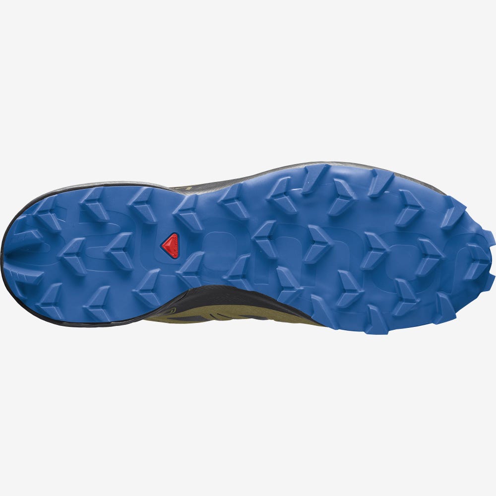 Men's Salomon SPEEDCROSS 5 GORE-TEX Trail Running Shoes Black/Green | NWUM-95418
