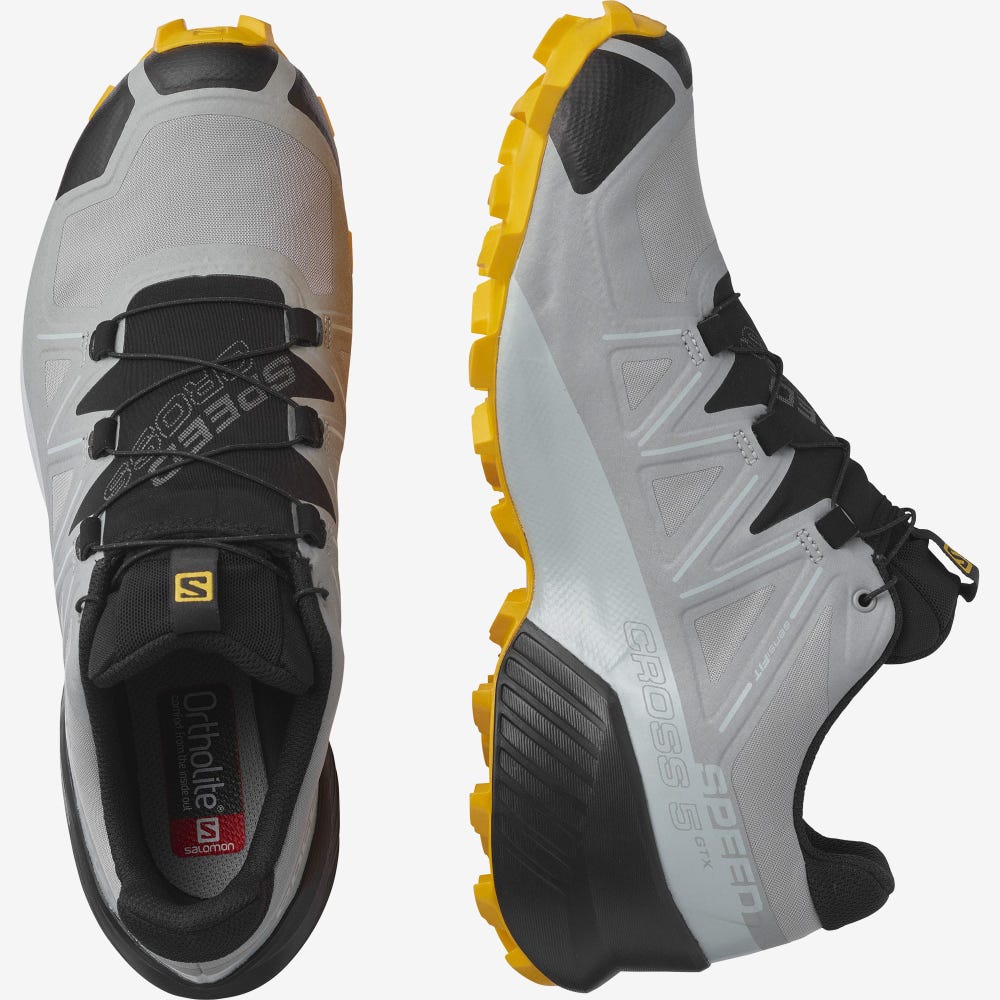 Men's Salomon SPEEDCROSS 5 GORE-TEX Trail Running Shoes Black | QIET-72381