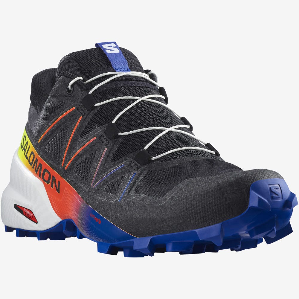 Men's Salomon SPEEDCROSS 5 RACING PACK Trail Running Shoes Black/Yellow | IXBH-43859