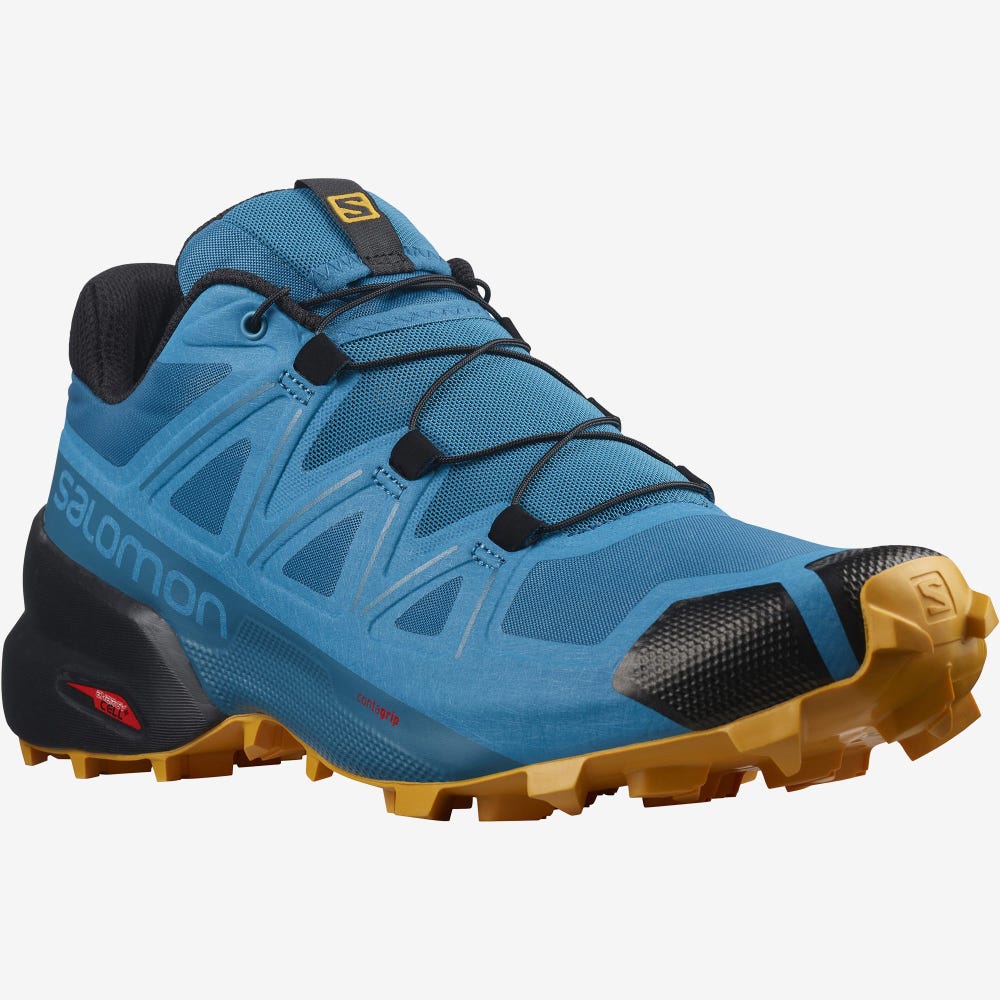 Men's Salomon SPEEDCROSS 5 Trail Running Shoes Blue | APVS-62890