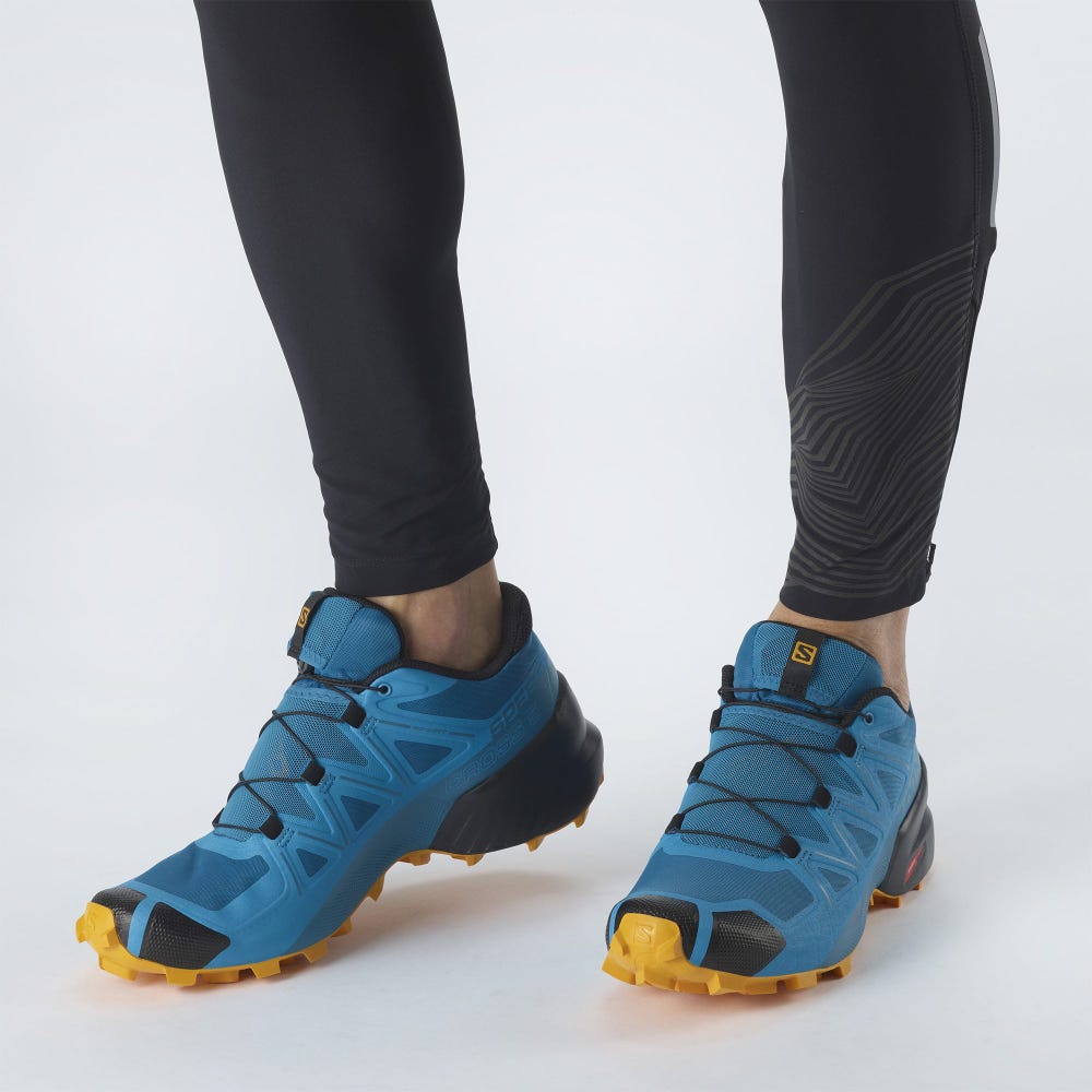Men's Salomon SPEEDCROSS 5 Trail Running Shoes Blue | APVS-62890