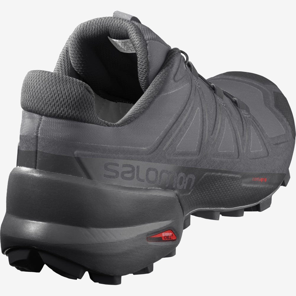 Men's Salomon SPEEDCROSS 5 Trail Running Shoes Grey/Black | SUBZ-35168
