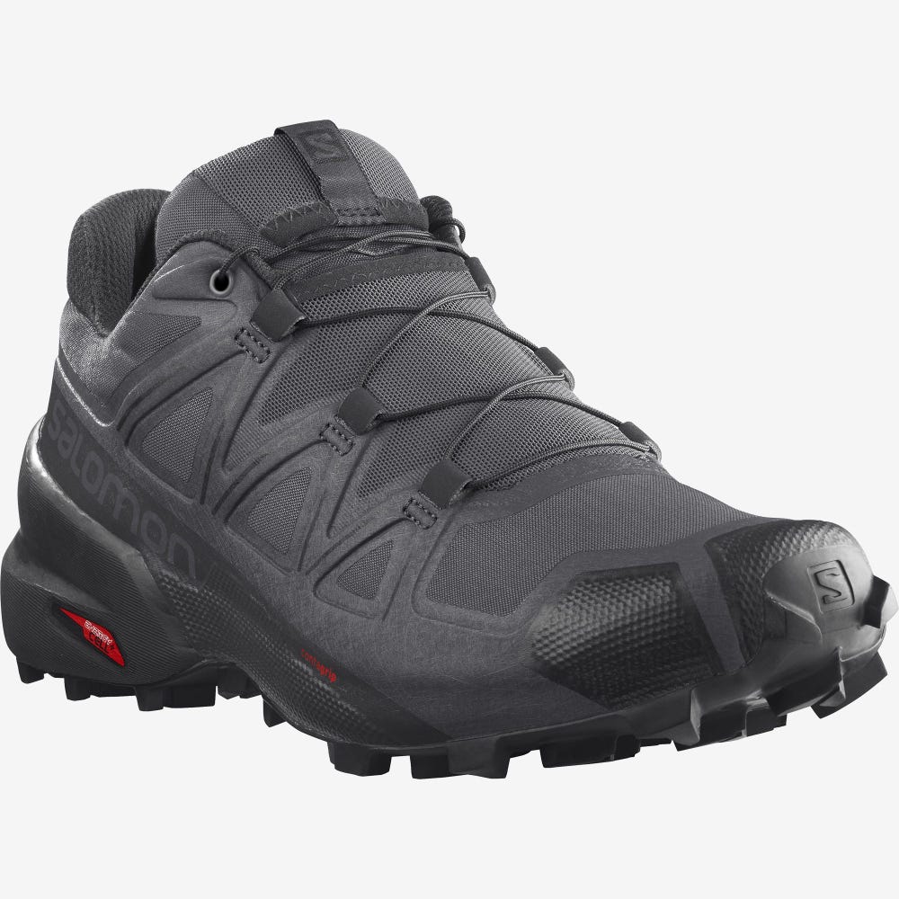 Men's Salomon SPEEDCROSS 5 Trail Running Shoes Grey/Black | SUBZ-35168