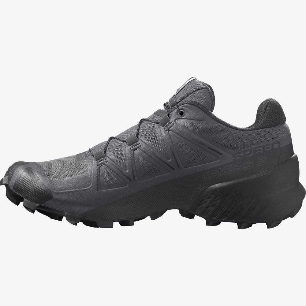 Men's Salomon SPEEDCROSS 5 Trail Running Shoes Grey/Black | SUBZ-35168