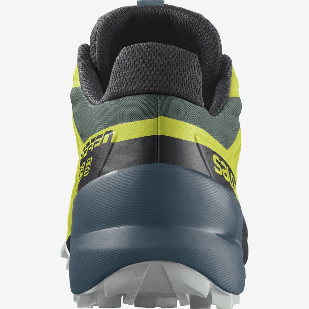 Men's Salomon SPEEDCROSS 5 Trail Running Shoes Green/Black | VHRF-60793