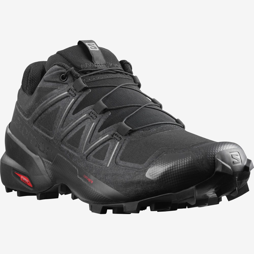 Men's Salomon SPEEDCROSS 5 WIDE Trail Running Shoes Black | VTLP-71980
