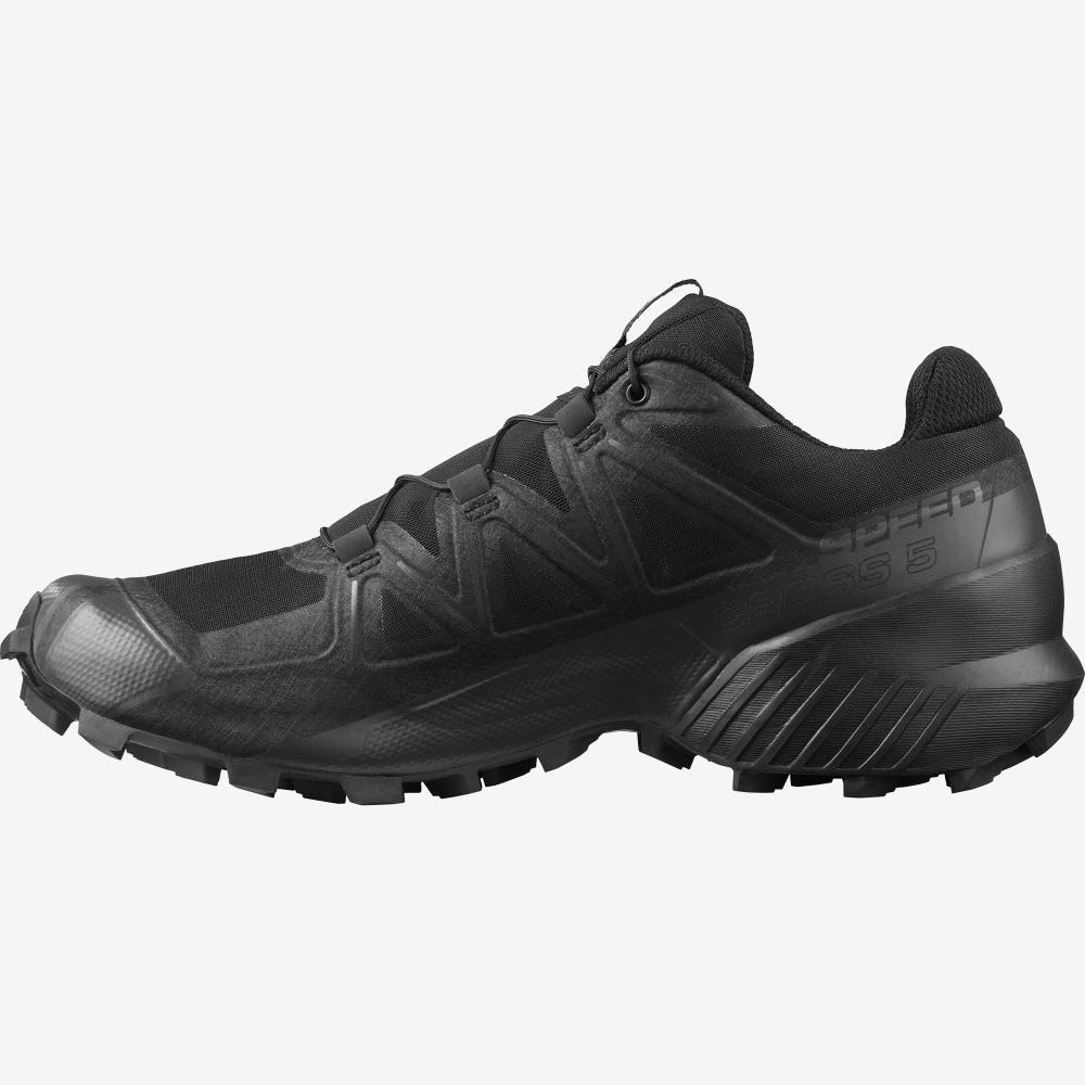 Men's Salomon SPEEDCROSS 5 WIDE Trail Running Shoes Black | VTLP-71980