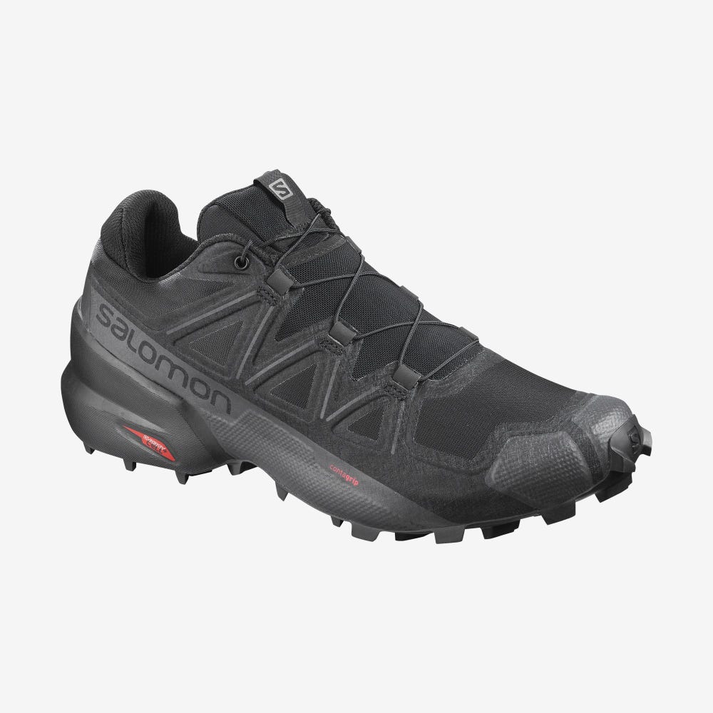 Men's Salomon SPEEDCROSS 5 WIDE Trail Running Shoes Black | VTLP-71980
