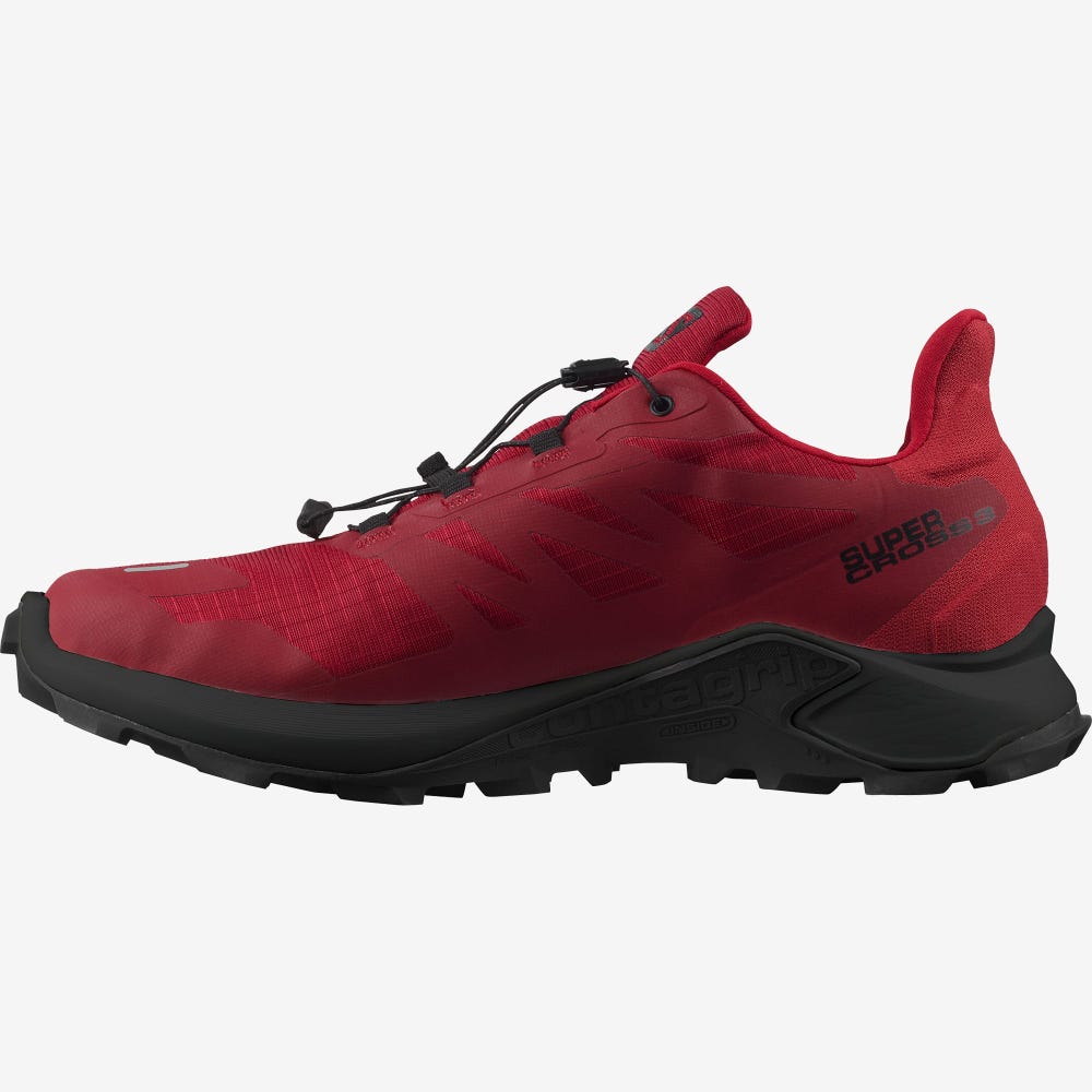 Men's Salomon SUPERCROSS 3 GORE-TEX Trail Running Shoes Red/White/Red | BFZL-27490