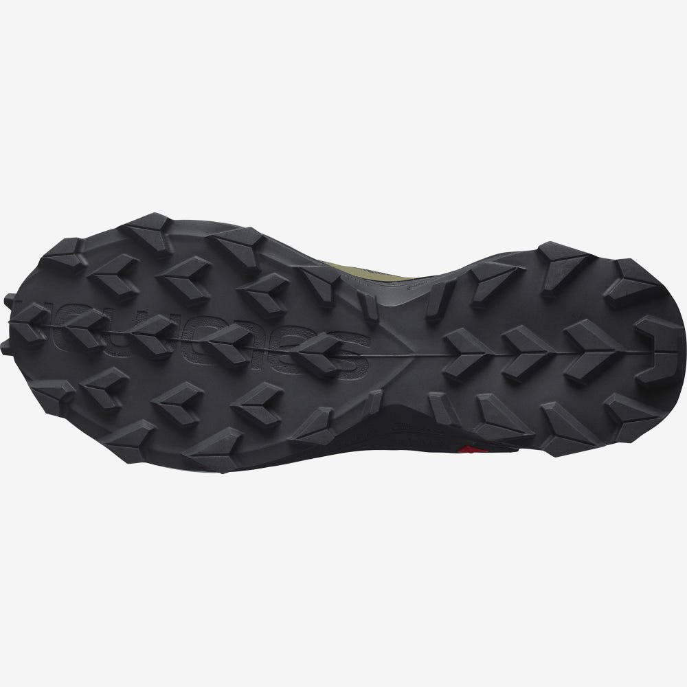 Men's Salomon SUPERCROSS 3 GORE-TEX Trail Running Shoes Olive/Black | BJYN-98307
