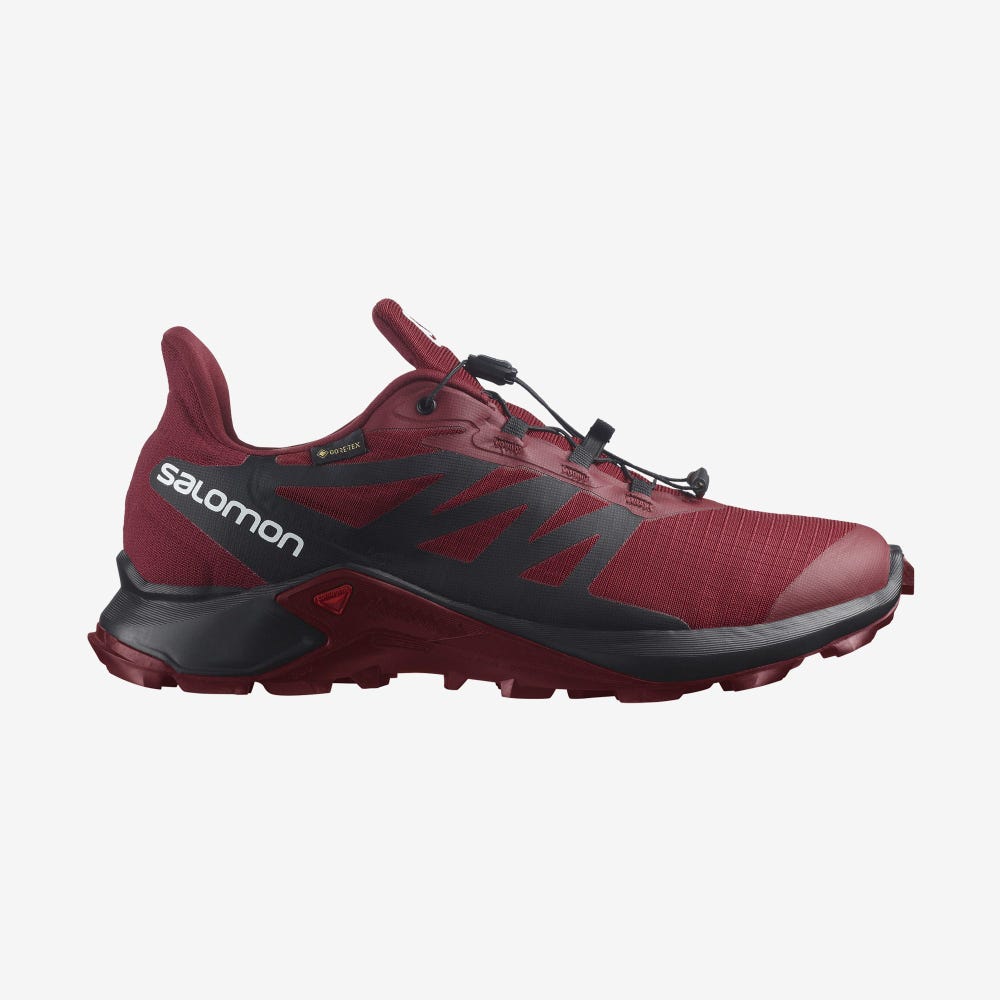 Men\'s Salomon SUPERCROSS 3 GORE-TEX Trail Running Shoes Red/White/Black | MAZB-93170