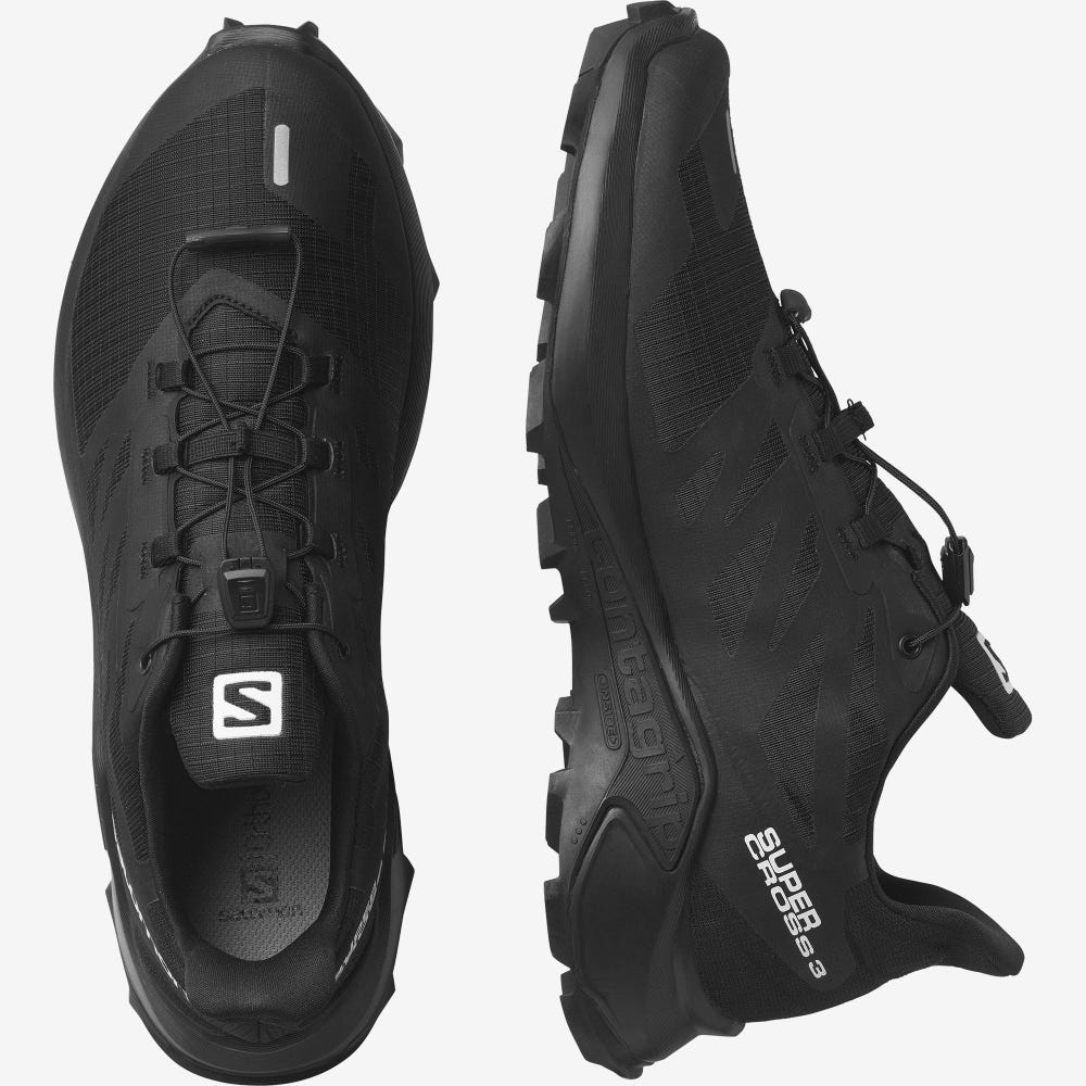 Men's Salomon SUPERCROSS 3 Trail Running Shoes Black | ESYV-38467