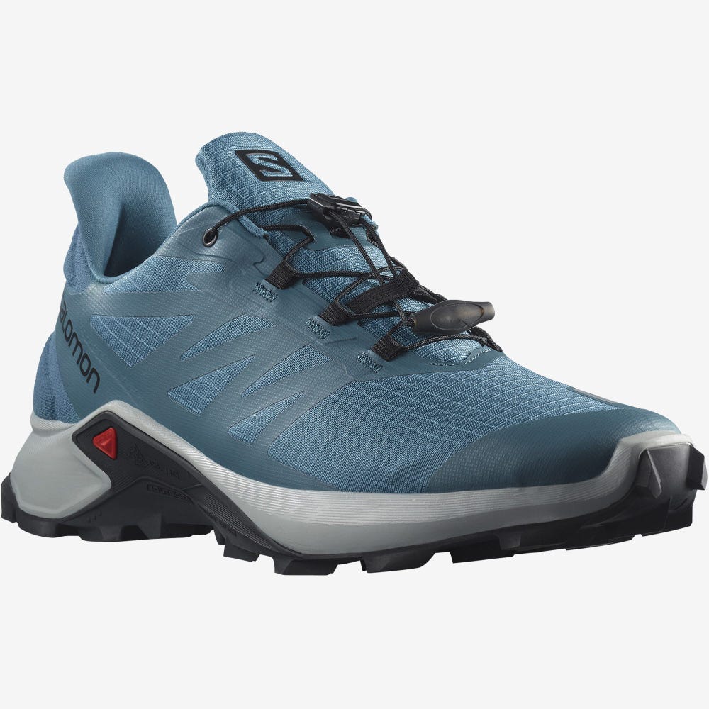 Men's Salomon SUPERCROSS 3 Trail Running Shoes Blue/Black | TLVJ-05742